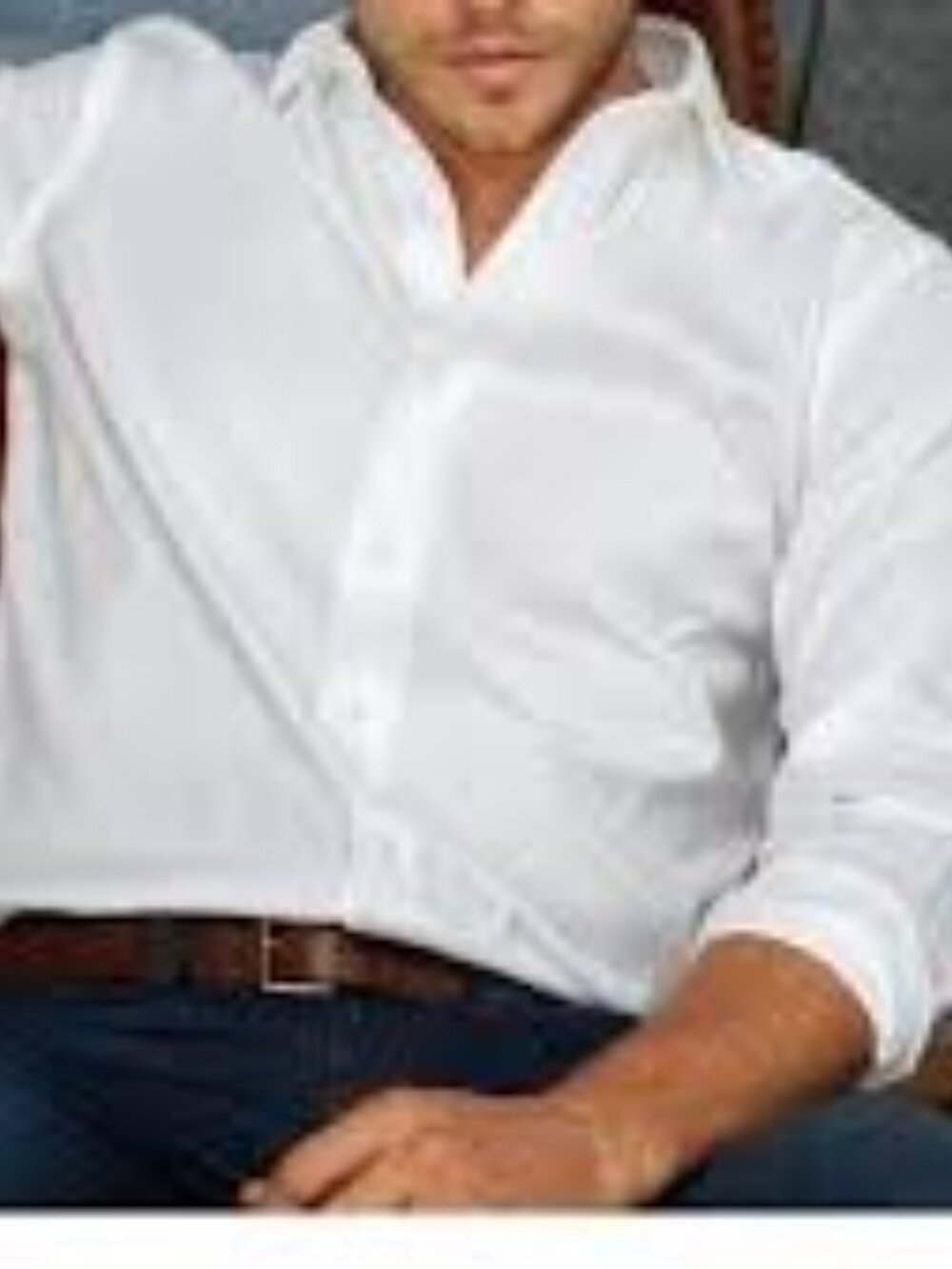 Lorenzo Uomo White Long-Sleeve Casual Button-Down Shirt